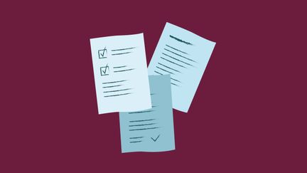 Illustration av blanketter. 