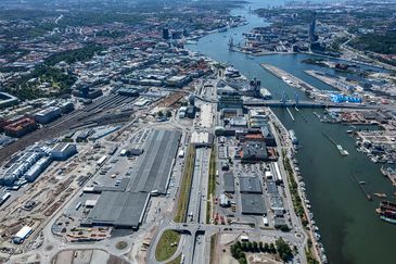 Flygbild äver Gullbergsvass