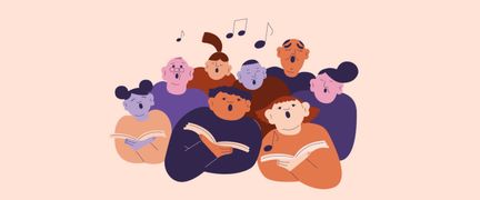 Illustration av körsång