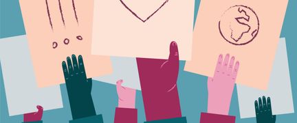 En illustration från en demonstration illustrerar intressepolitik