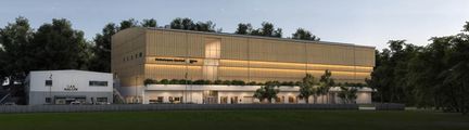 Visionsskiss av Slottsskogens sporthall. Bild: Norconsult.