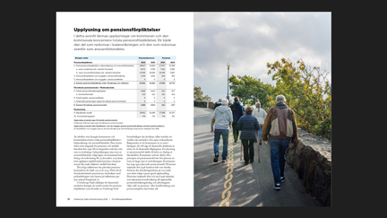 Exempel på inlaga i en rapport med text, tabell och foto.