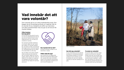 Exempel på inlagan i en broschyr med text, linjeillustration och foto.
