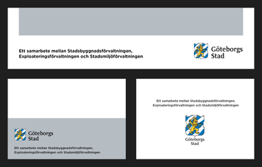 Exempel på förklarande text om samarbeten bredvid Göteborgs Stads logotyp.