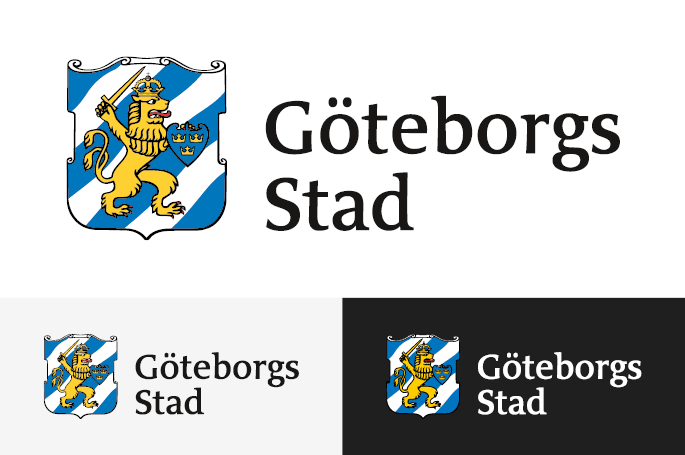G&ouml;teborgs Stads logotyp i grundutf&ouml;rande mot ljus och m&ouml;rk barkgrund.
