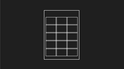 Ett dokument med ett rutnät som visar designsystemet.