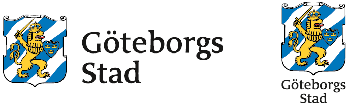 G&ouml;teborgs Stads logotyp, liggande och st&aring;ende version.