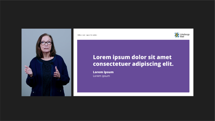 Exempel på ett föreläsningsklipp där en föreläsare syns i bild bredvid en presentation.