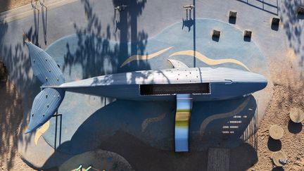 Valen på Pliktas lekplats syns ovanfrån.