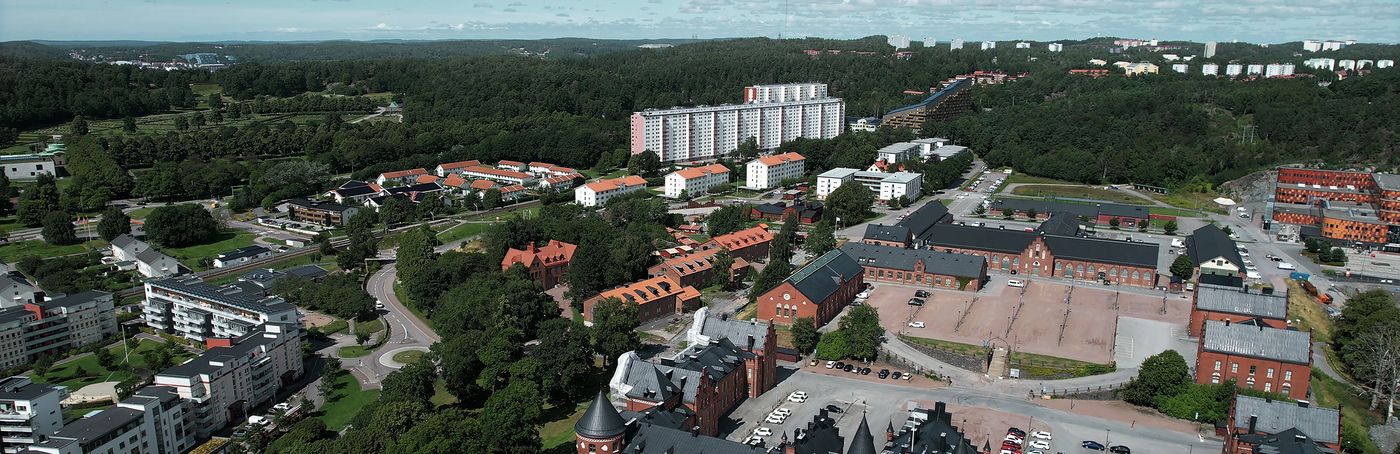 Flygfoto över Kviberg i nordöstra Göteborg.