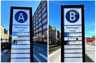 Hållplats Masthuggstorget, läge A och B