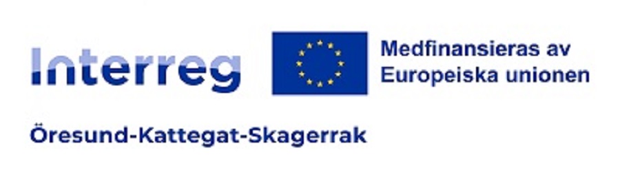 Logo: Interreg EU-flaggan samt texten medfinansieras av Europeiska unionen Öresund-Kattegatt-Skagerak