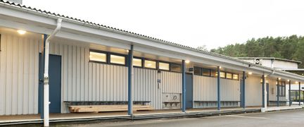 Utsidan av Ruddalens byggnad