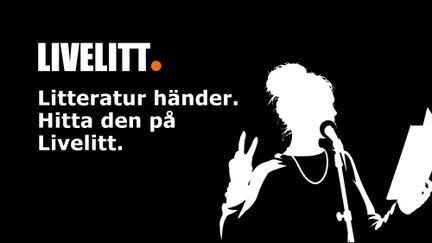 Livelitts symbol och slogan: Litteratur händer. Hitta den på Livelitt. 