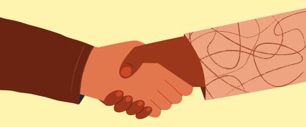 Två händer som skakar hand.