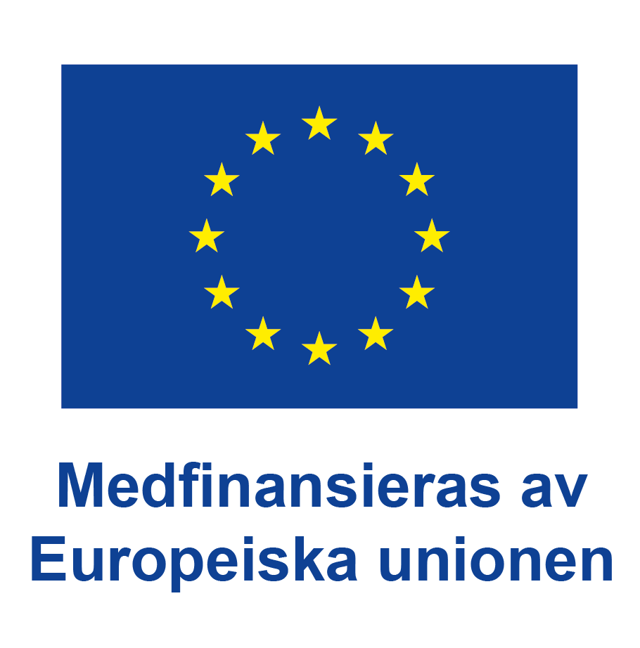 EU-flagga med texten Medfinansieras av Europeiska Unionen