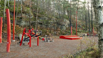 Flera maskiner på utegymmet