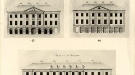 Ritning till ny börsbyggnad av stadsarkitekt Carl Wilhelm Carlberg 1777.