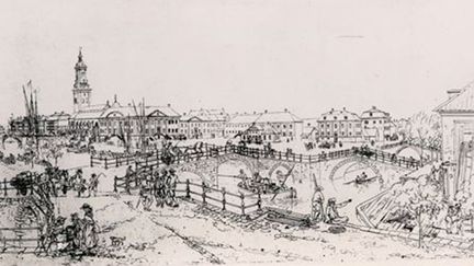 1700-talsvy över Stora hamnkanalen och Stora torget, idag kallat Gustaf Adolfs torg.