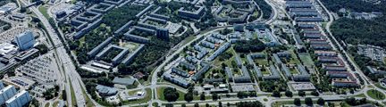 Flygbild över Tynnered stadsdel.