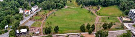 Parkområde med växter och träd