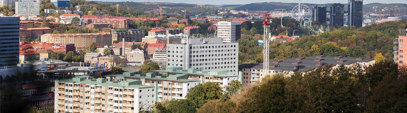Stadsbild med Liseberg i bakgrunden