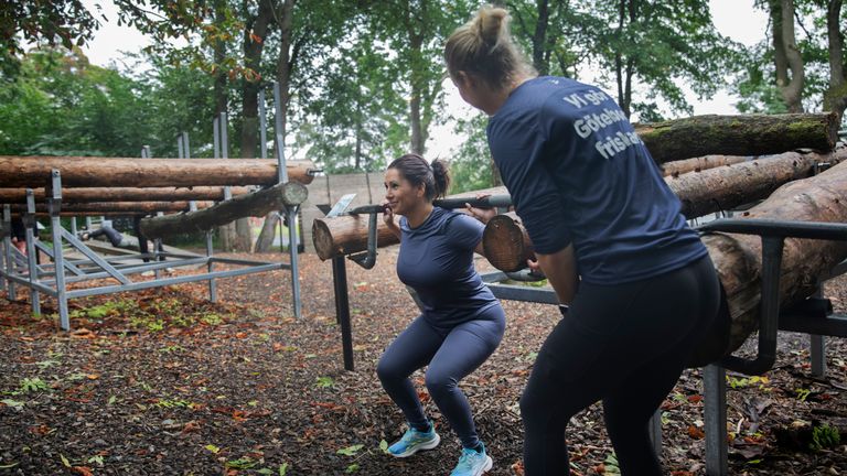 Utomhusträning i Kviberg.