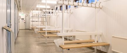 Omklädningsrum på Tuvevallens motionscentrum