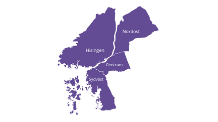 Karta över Göteborgs geografiska områden