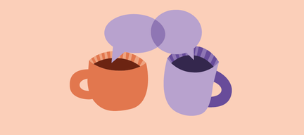 Illustration av två kaffekoppar