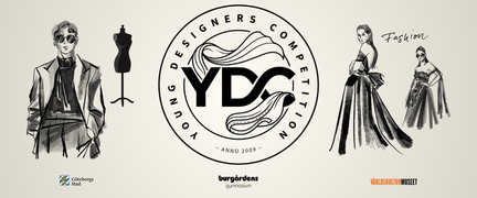 young designers competetions logga tillsammans med några modeskisser.