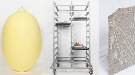 Tre nyinköp till samlingen 2025: ”Citron” av Anita Carlsson, ”A certain degree of collapse” av Klara Lord och ”Eternal doodles” av Clara Aldén. Foto: Hampus Bovbjerg Grip