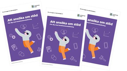 Bild på lila broschyr.