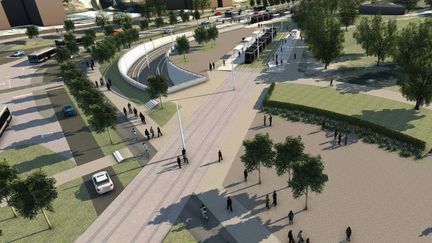 Uppfart för spårväg vid Linneplatsen