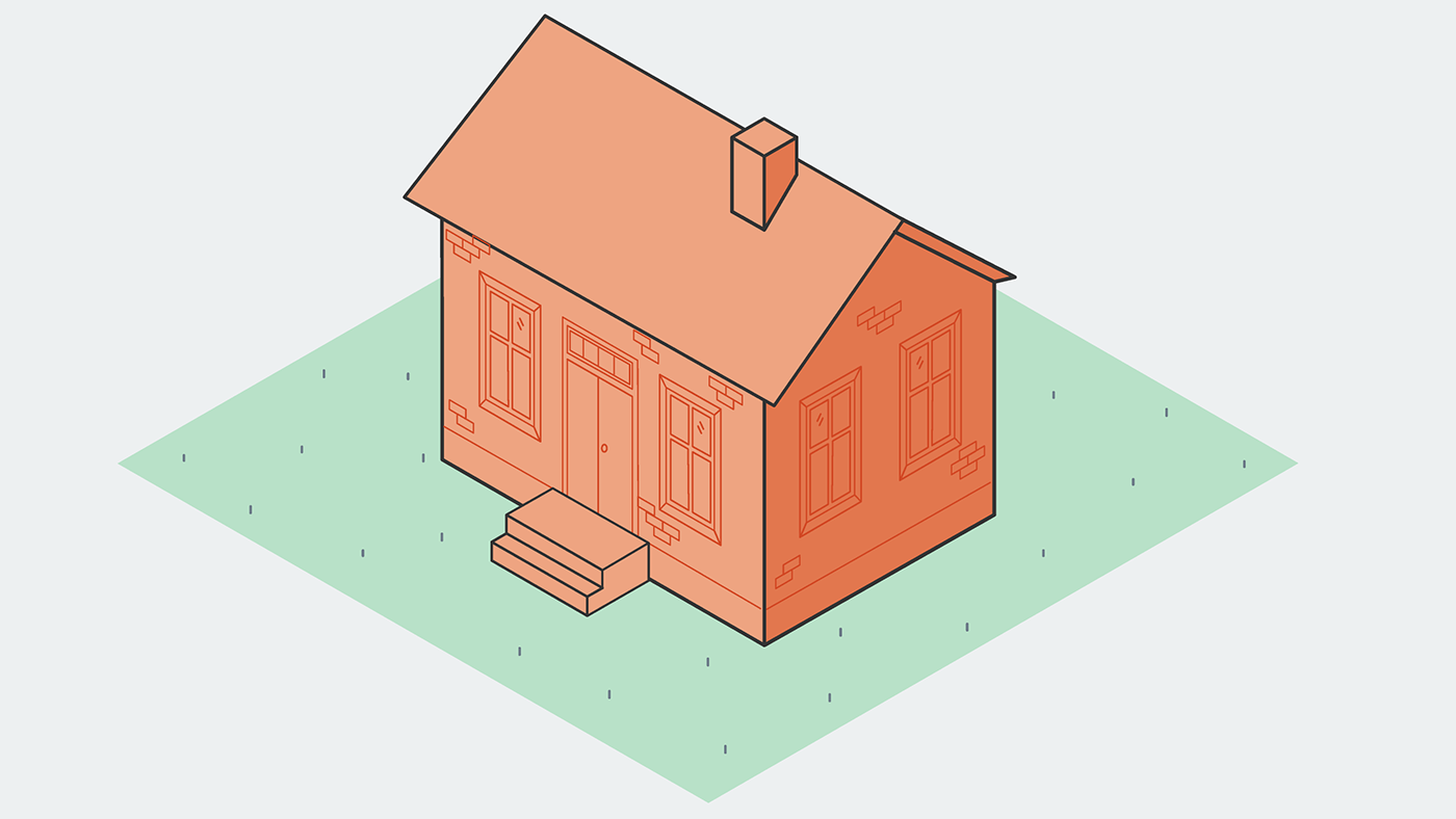 Ett enplanshus med tydliga traditionella detaljer