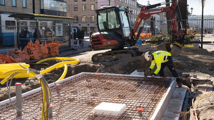 En platt gjuts för att bygga en byggnad