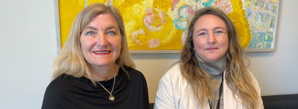 Monika Bondesson, chef avdelning hemtjänst och Lisa Bernéus, samverkansdoktorand på äldre- samt vård- och omsorgsförvaltningen i Göteborgs Stad.  Foto: Ulrika Nandra