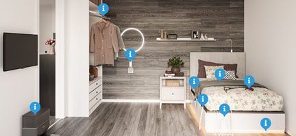 Skärmbild på en smart lägenhet.