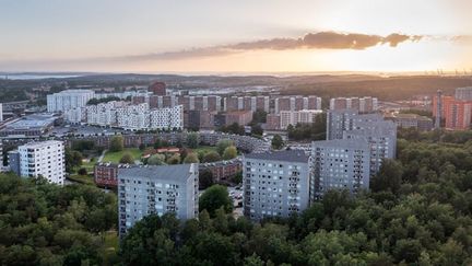 Vy över Norra Dragspelsgatan i Frölunda.