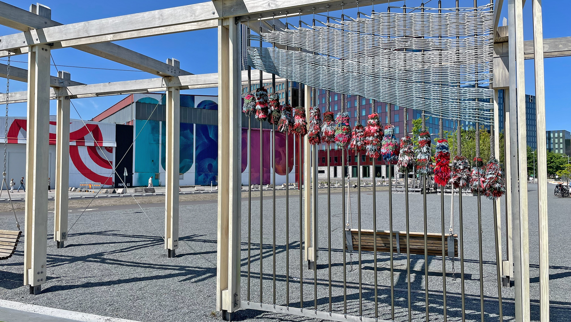 Test av repkonst i framväxande grön mötesplats vid Lundbystrands färjeläge