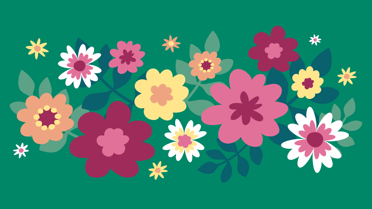 Blommor i rosa och gula toner