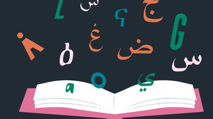 Bokstäver som dansar över en öppen bok.