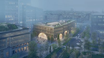 Visionsbild över nytt stationshus i Göteborg.