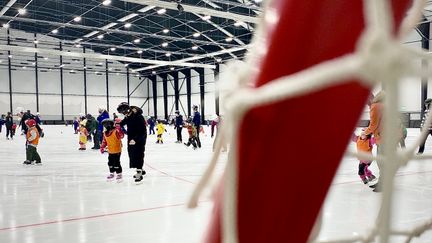 Stora och små skridskoåkare i Ruddalens ishall. Foto: Jennie Thor.