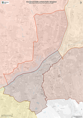Karta som visar områdesfördelningen för bygglov