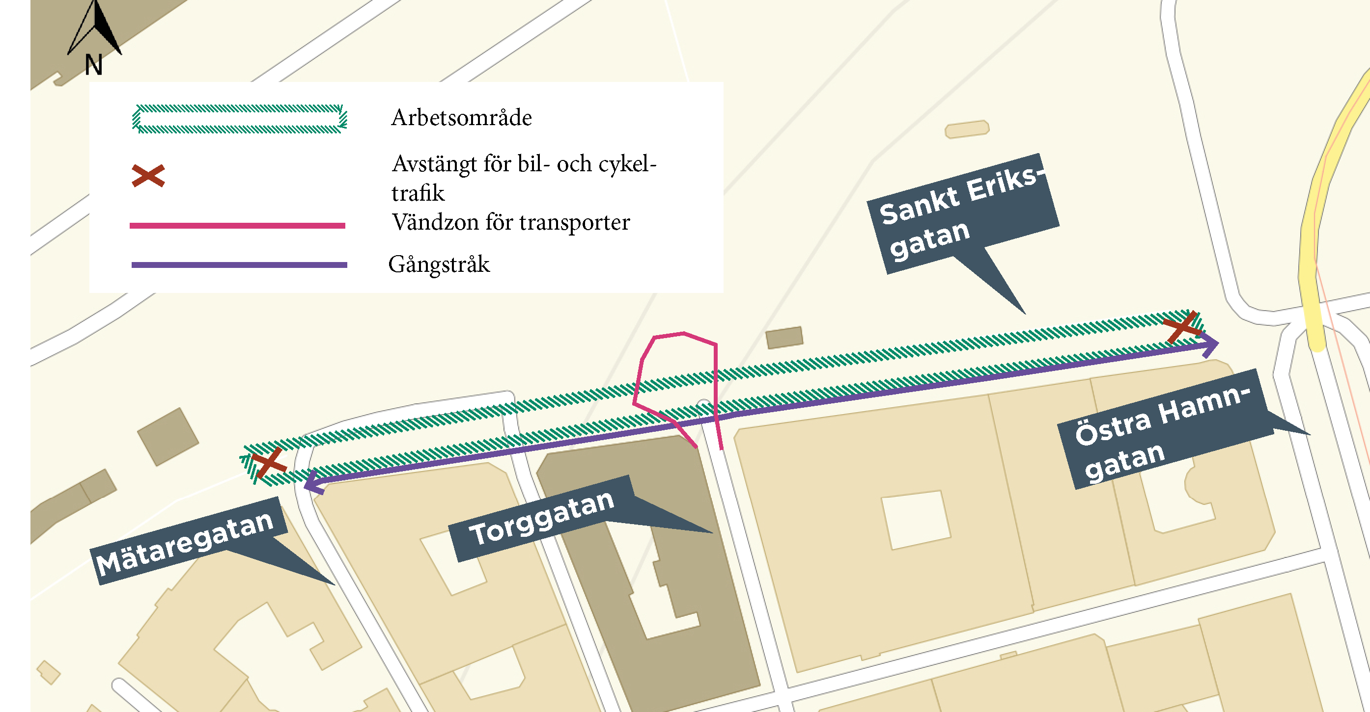 Karta över arbetsområdet