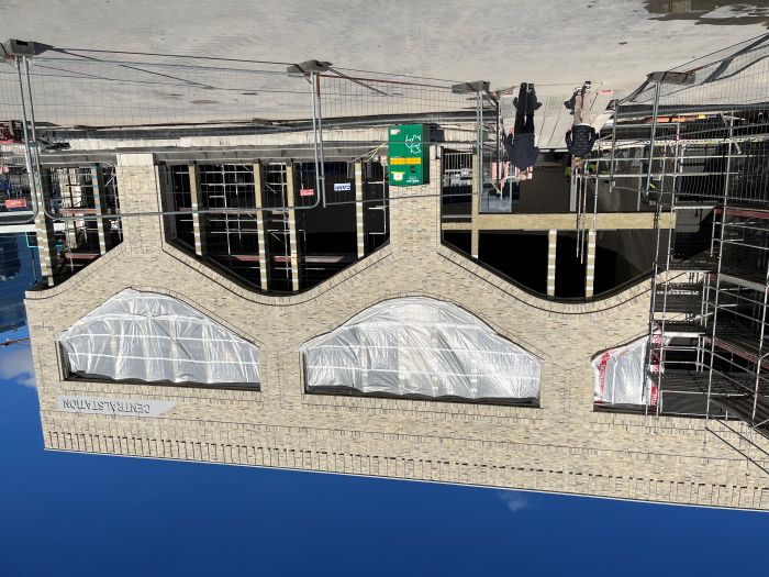 Ingången till Västlänken station Centralen