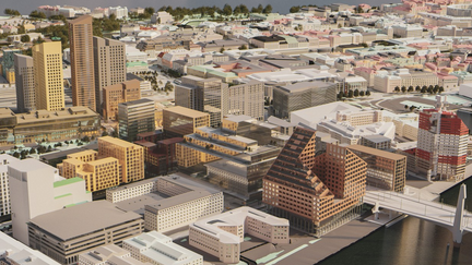 Visionsbild av Centralenområdet i slutet av 2030-talet