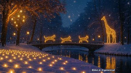 Ljuskonstupplevelse i Kungsparken 2025. Bilden är AI-genererad.