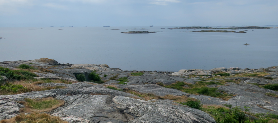 Bild på kust och hav ut mot Vinga